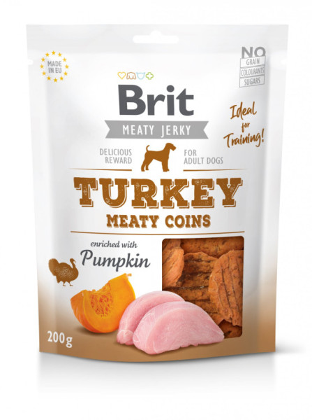 Brit Jerky Indyk Mięsny Monety 200g