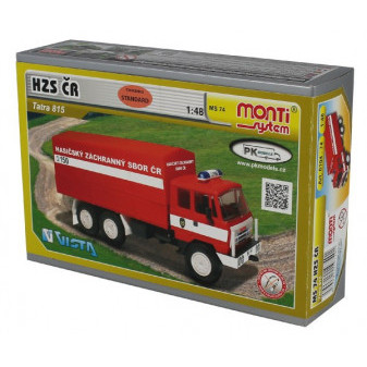 Zestaw konstrukcyjny Monti System MS 74 Tatra 815 strażacy CR 1:48 w pudełku 22x15x6cm