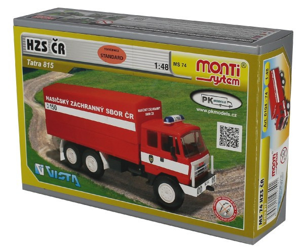 Zestaw konstrukcyjny Monti System MS 74 Tatra 815 strażacy CR 1:48 w pudełku 22x15x6cm