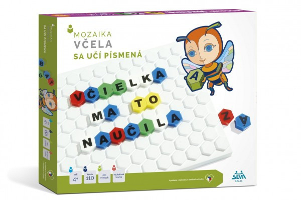 Pszczoła uczy się liter wersja SK mozaika 35x29x4cm