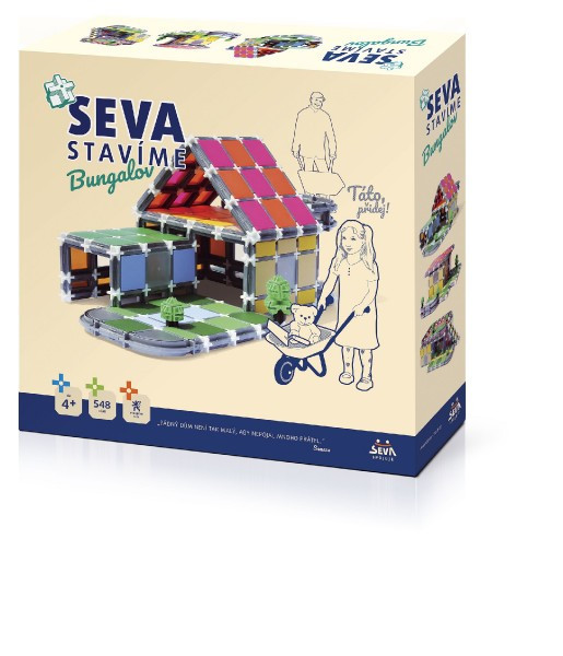 Zestaw konstrukcyjny SEVA WE BUILD Bungalow plastikowy 548 sztuk w pudełku 35x33x7cm