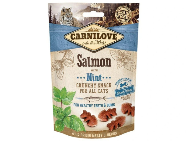 Carnilove Cat Crunchy Snack Łosoś, Mięta, Mięso 50g