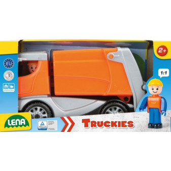 Śmieciarki Auto Truckies plastikowe 25cm z figurką w pudełku 24m+