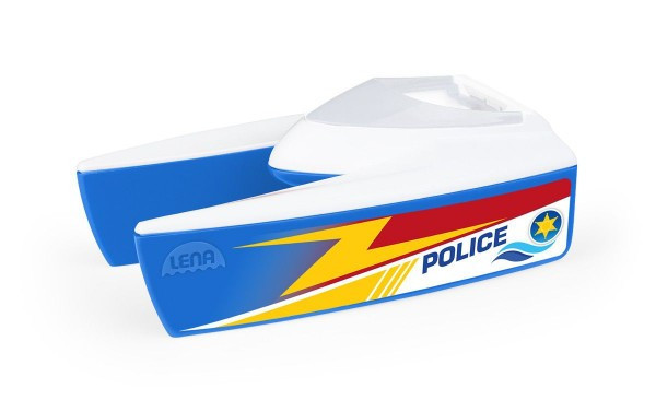 Łódka policyjna plastikowa 17cm w torbie 24m+