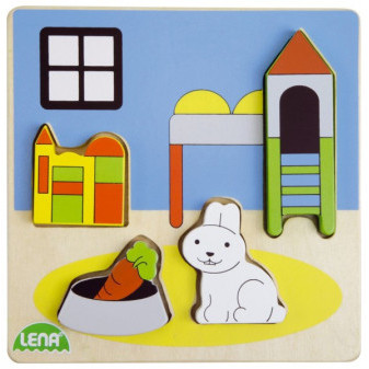 Puzzle plansza drewniana pokój dziecięcy w pudełku 14x20x2cm 18m+