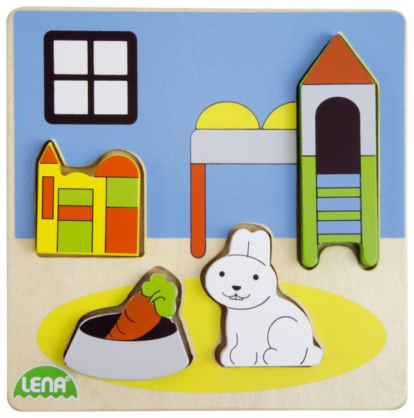 Puzzle plansza drewniana pokój dziecięcy w pudełku 14x20x2cm 18m+