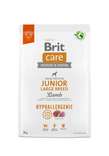 Brit Care Dog Hypoallergenic Junior Large Breed - jagnięcina i ryż, 3kg