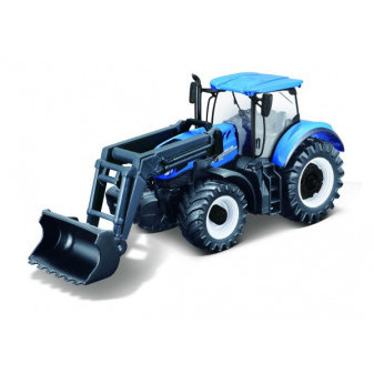 Ciągnik Bburago z ładowarką Fendt 1050 Vario/New Holland metal/plastik 16cm 2 rodzaje w pudełku 21x11