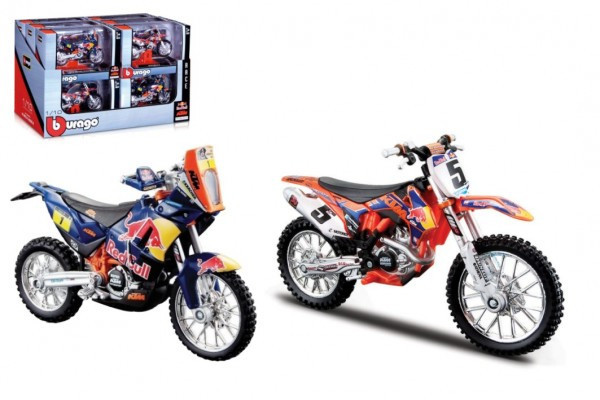 Motocykl Bburago 1:18 Red Bull Race 11cm metal/plastik 2 rodzaje w pudełku 17x11x7cm