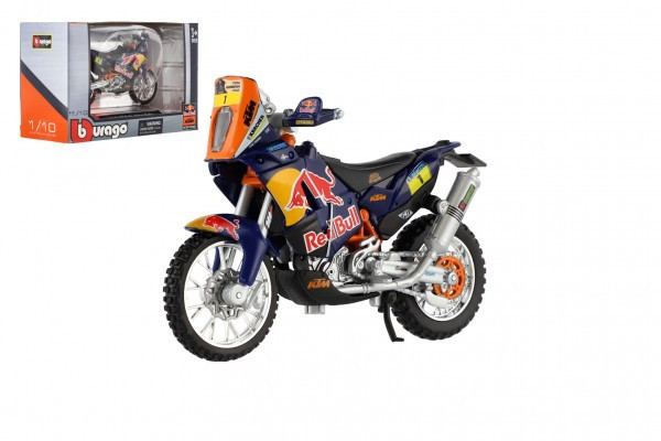 Motocykl Bburago KTM 450 Rally (Rajd Dakar) metal/plastik 12cm w pudełku 17x11x7cm
