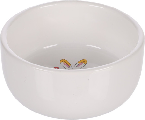 Miska dla gryzoni FLAMINGO ZIPPY KRÓLIK CERAMICZNA OKRĄGŁA biała 11,5Xx1,5x5,3cm 325ml