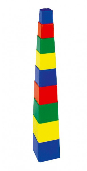 Puzzle kostka piramida kwadrat plastik 4 kolory 9x9x9cm 12m+