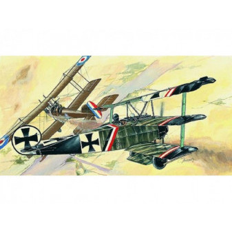 Fokker Dr.1 model 13x16,1 cm w pudełku 31x13,5x3,5 cm