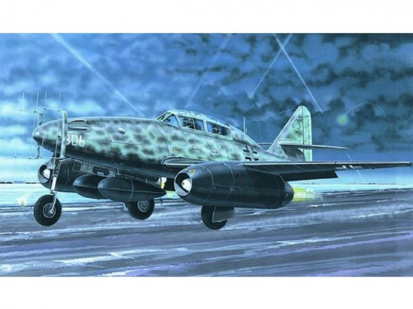 Model Messerschmitt Me262 B-1a/U1 14,7x17,4cm w pudełku 25x14,5x4,5cm