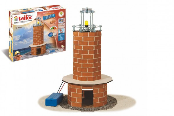 Zestaw konstrukcyjny Teifoc Lighthouse 240 sztuk ze światłem akumulatorowym w pudełku 35x29x8cm