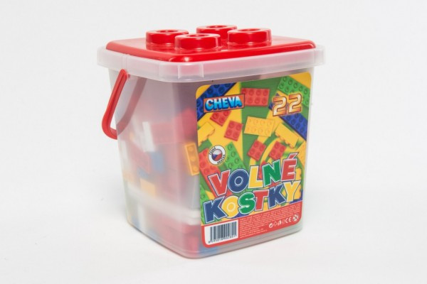 Zestaw konstrukcyjny Cheva 22 Luźne kostki plastikowe 17x22x17cm 242 szt. w wiaderku