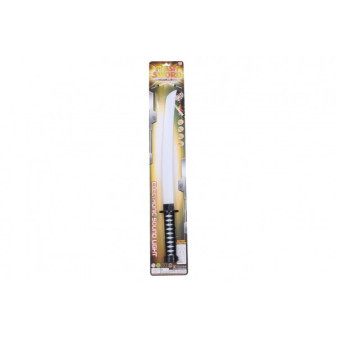 Plastikowy miecz samurajski 58cm ze światłem i dźwiękiem na karcie 13x75x5cm