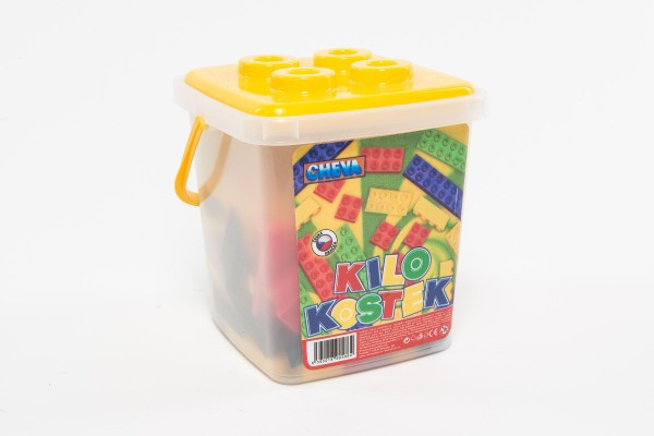 Zestaw budowlany Cheva kilogram kostek w wiaderku 20x22x20cm