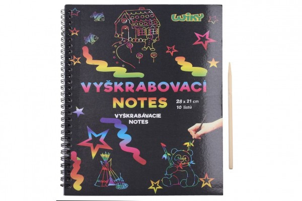 Tęczowy notatnik zdrapka 10 kartek w woreczku 28x21cm