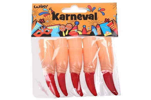Paluszki z pazurami 10 szt. plastikowe w woreczku karnawałowym
