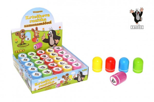 Pieczątka samonasiąkająca Kret plastikowy 3x4,5cm 5 kolorów