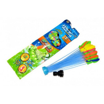 Bomby wodne zestaw do bitwy wodnej 37 szt. z mocowaniem na kran 10x30cm w woreczku