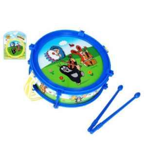 Mole/Bęben plastikowy 20cm + 2 młotki 2 kolory w pudełku
