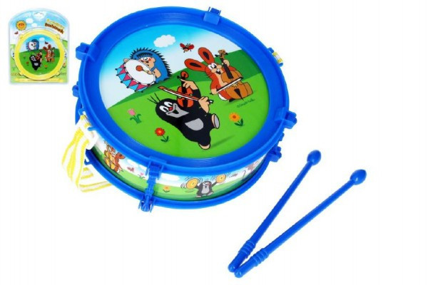Mole/Bęben plastikowy 20cm + 2 młotki 2 kolory w pudełku