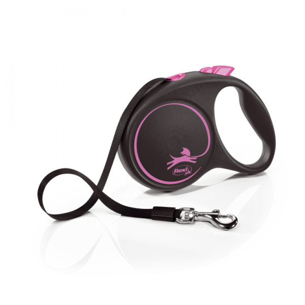 Taśma Flexi New Black Design L 5m/50 kg różowa