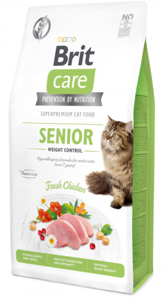 Brit Care Cat Bezzbożowa karma kontrolna dla seniorów, 7 kg