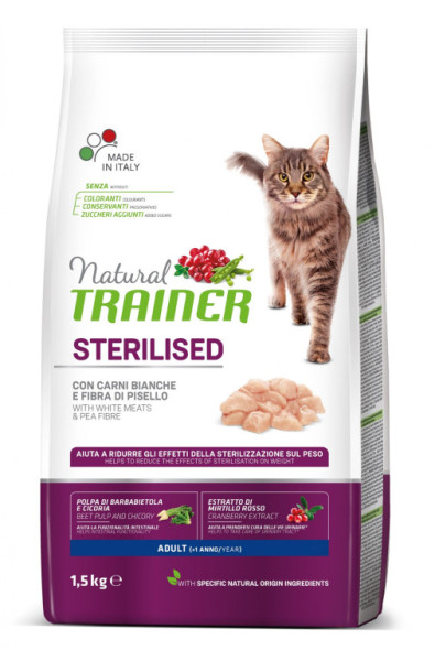 TRAINER Natural Cat Sterylizowane mięso drobiowe 1,5 kg