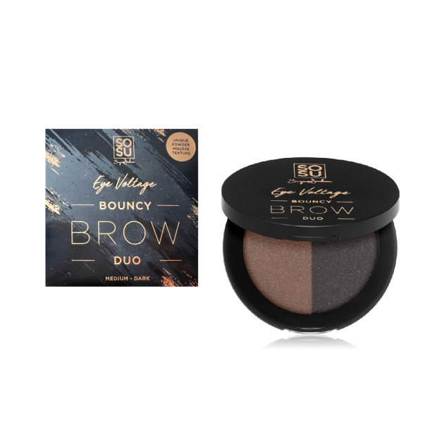 SOSU Cosmetics Eyevolt Bouncy Brow Cienie do brwi średnie/ciemne, 2,5g