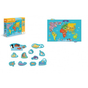 Gra magnetyczna Mapa Świata 145 szt. w pudełku 37,5x29,5x6,5cm