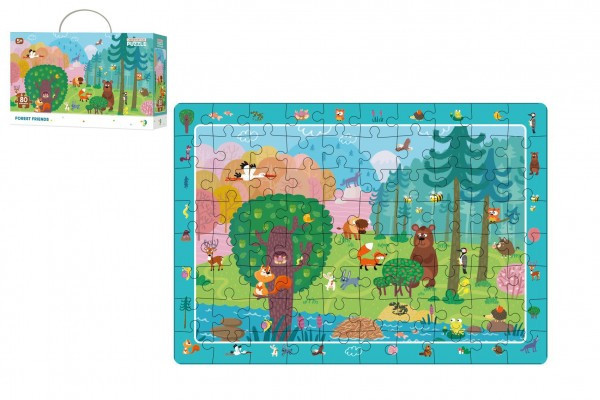 Puzzle Przyjaciele z lasu 45x31cm 80 elementów w pudełku 25x16x6,5cm