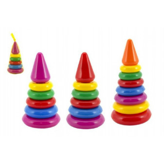 Piramida z kółeczkami mała plastikowa 18cm w oczku 12m+