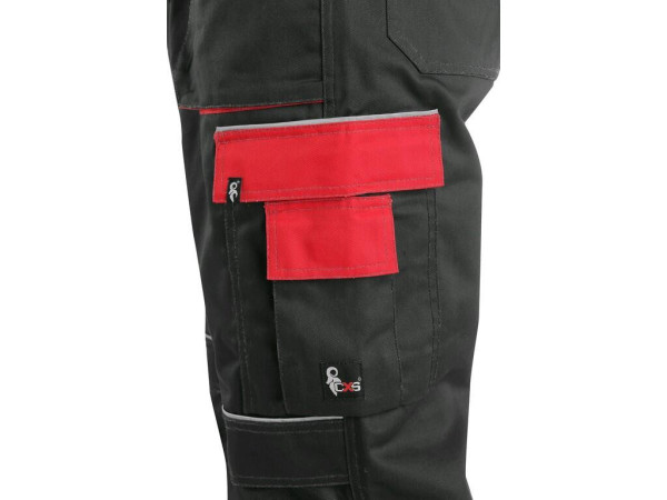Spodnie CXS ORION TEODOR, męskie, czarno-czerwone, rozmiar 44