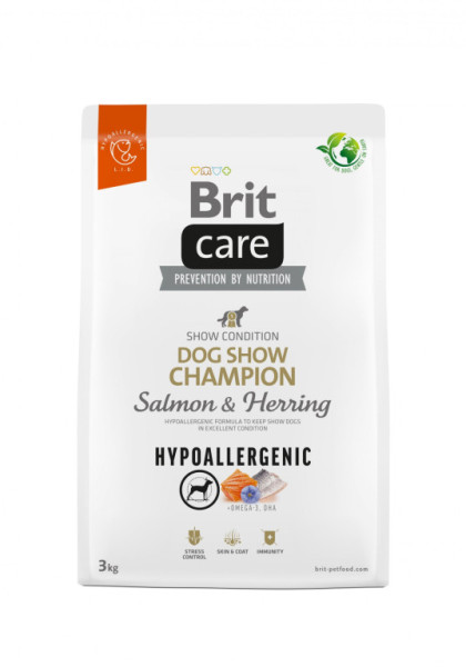 Brit Care Dog Hypoallergenic Dog Show Champion - łosoś i śledź, 3kg