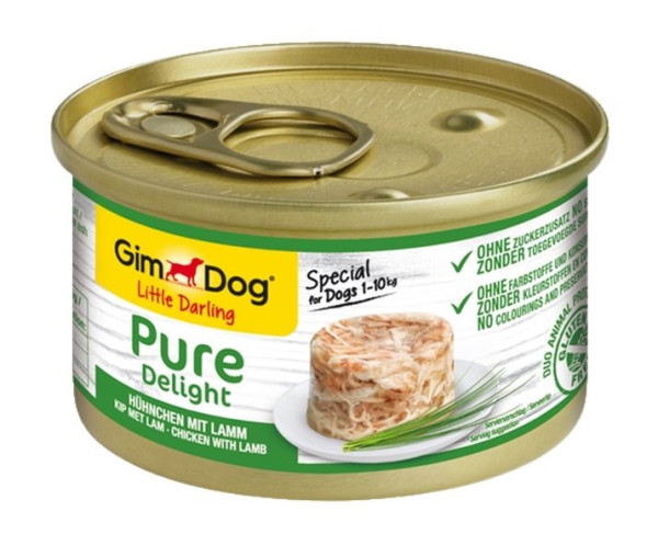 Puszka GIMDOG PURE DELIGHT Kurczak z jagnięciną 85g