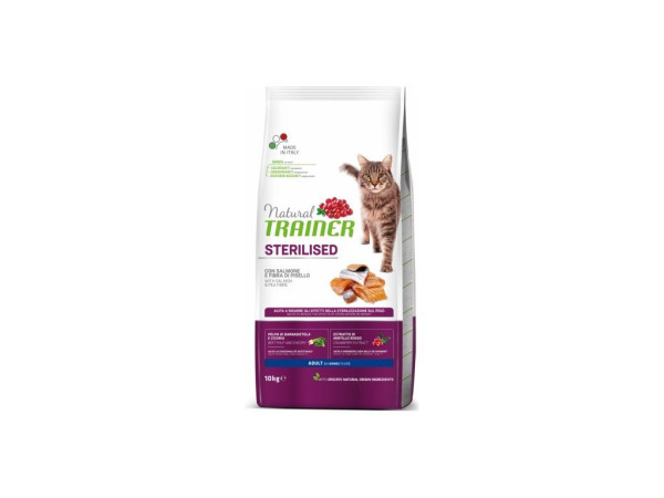TRAINER Natural Cat Łosoś STERYLIZOWANY 10kg