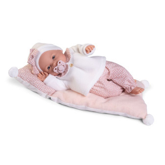 Antonio Juan 14363 BIMBA - mrugająca lalka niemowlęca z dźwiękami i korpusem z miękkiej tkaniny - 37 cm