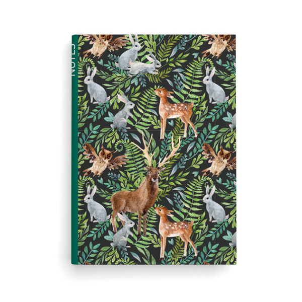 Notatnik w linie - A5 - laminowany - Forest