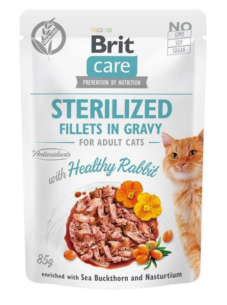 Kot Brit Care wysterylizowany. Filety W Sosie Króliczym 85g