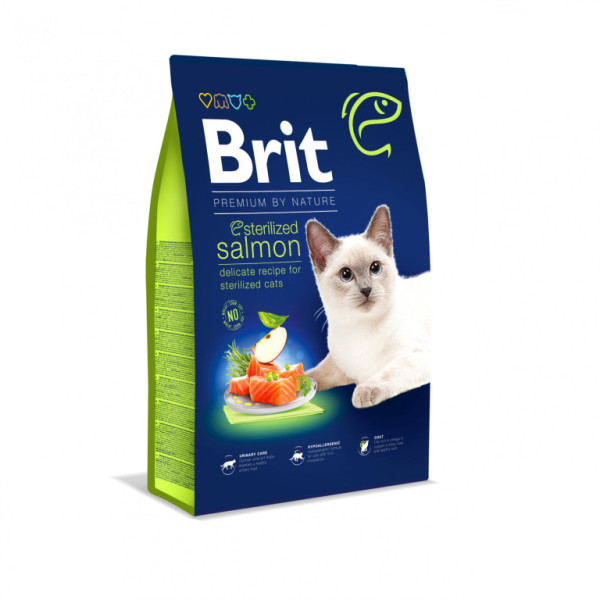 Brit Premium by Nature Cat Sterylizowany łosoś 8 kg