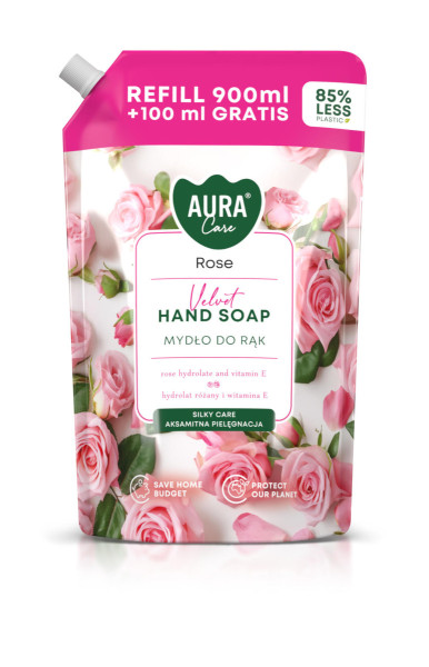 Mydło do rąk różowe 1000 ml uzupełnienie AHS-002-001 AURA Care