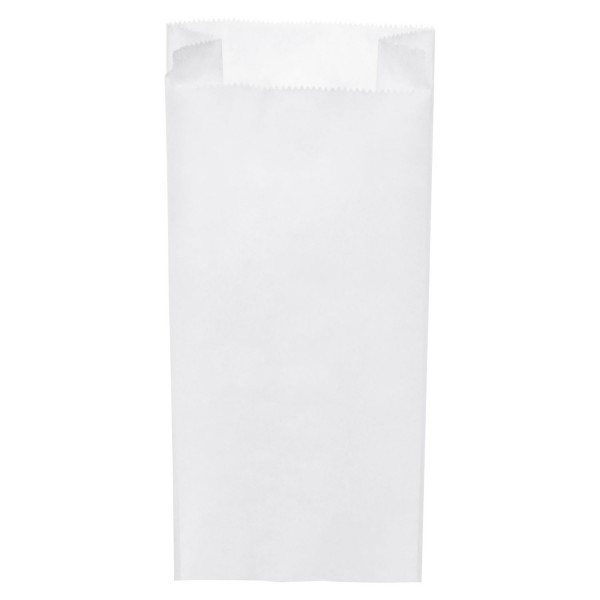 Biała torebka papierowa na przekąski 14+7x28 cm - 100 szt