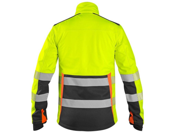 Ostrzegawcza kurtka softshellowa CXS BENSON, męska, żółto-czarna, rozm. 3XL
