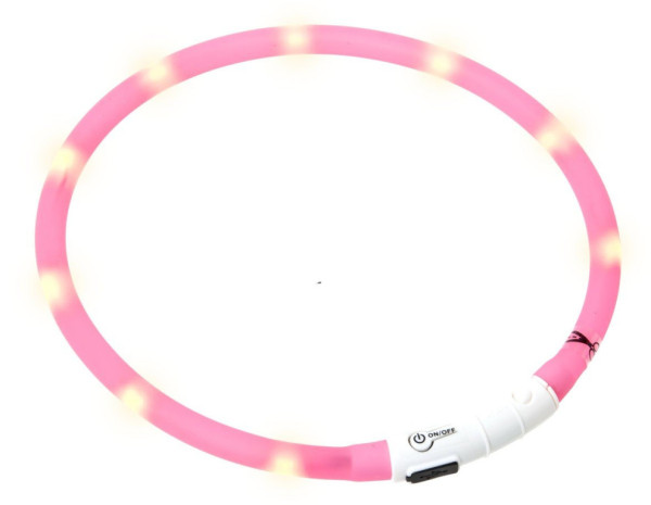 Świecąca obroża LED dla psa Karlie Visiolight 70cm różowa