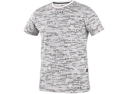 Koszulka CXS DARREN, krótki rękaw, nadruk logo CXS, biała, rozmiar XS