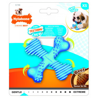 Nylabone Toy Puppy Bone X Flavour Beef S