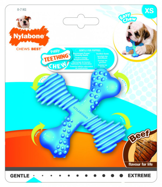 Nylabone Toy Puppy Bone X Flavour Beef S